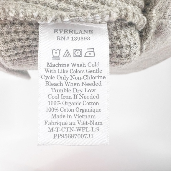 ✅ EVERLANE MEN'S The Waffle Long-Sleeve Crew Tee HEATHER OATMEAL SIZE XX LARGE - Picture 4 of 5